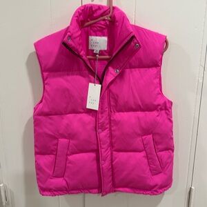 NWT a new day pink puffer vest
